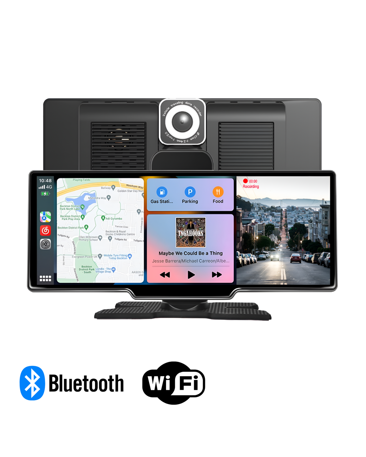 CarVision Pro med Framkamera - Smart bilskärm med Apple CarPlay/Android Auto för alla bilar