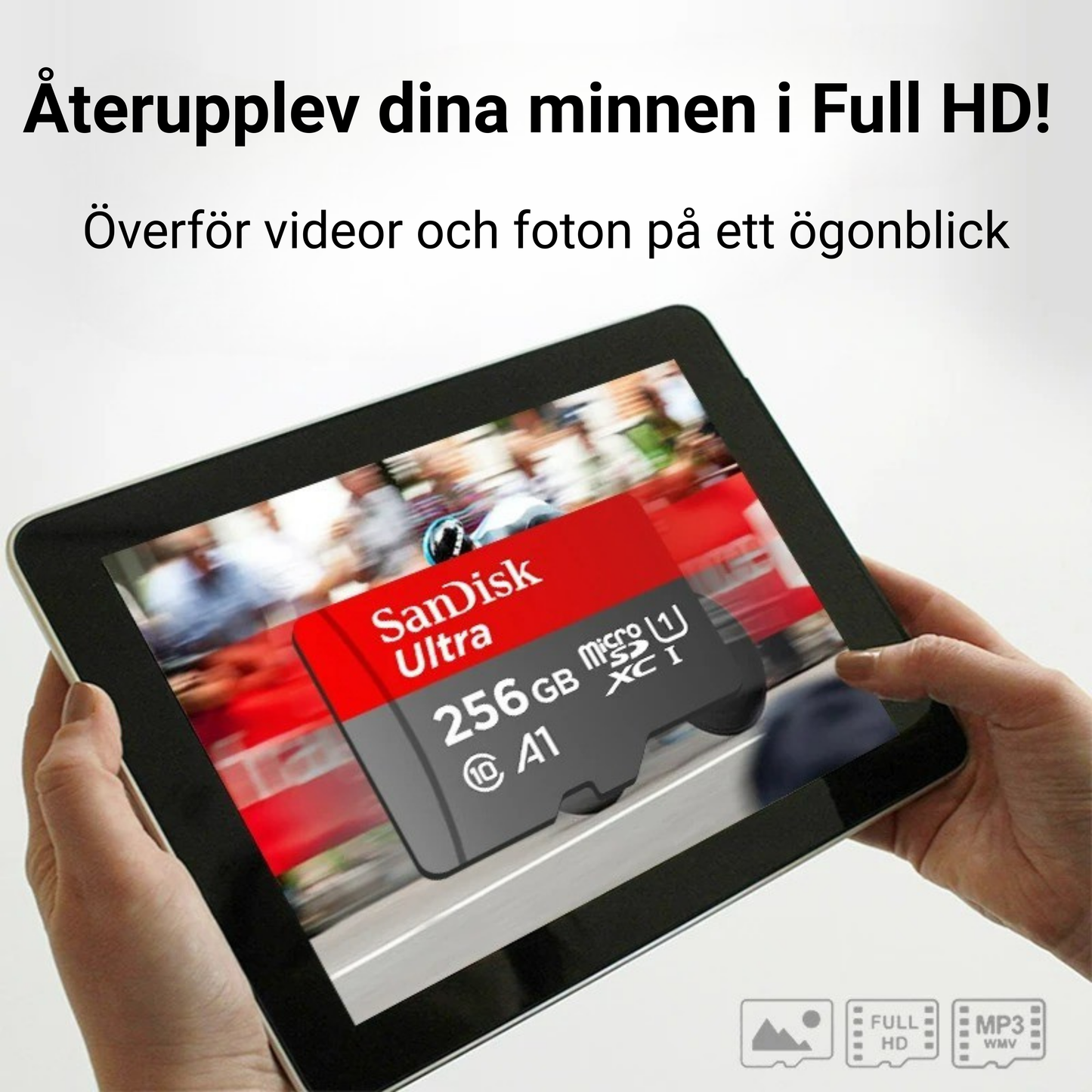 SanDisk Micro SD-minneskort - 64GB A1 Flash TF-kort