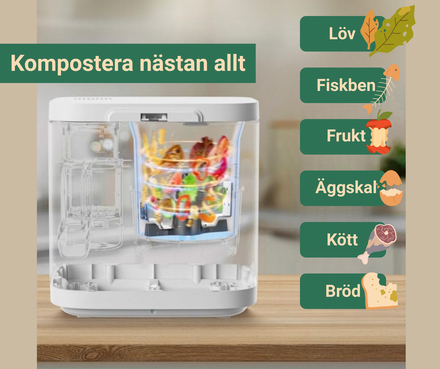 Elektrisk Kompostkvarn
