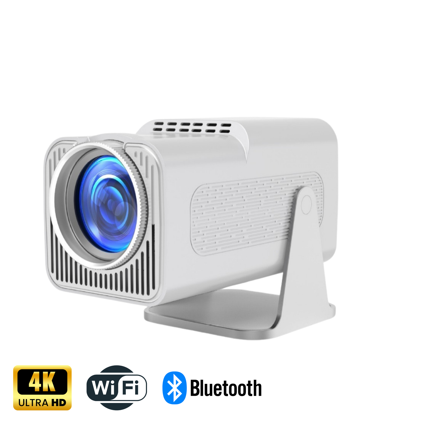 MiniLux Pro 2 - Smart Miniprojektor med Bluetooth och WiFi, Vit (2025 Modell)