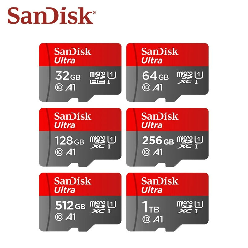 SanDisk Micro SD-minneskort - 64GB A1 Flash TF-kort