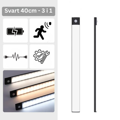 LedLight 3 i 1 - Sensorlampa - Svart, 40cm